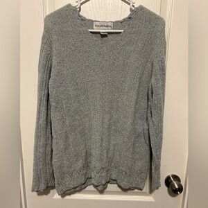 Norton McNaughton Light Gray V-Neck Sweater - Size Large - Vintage
